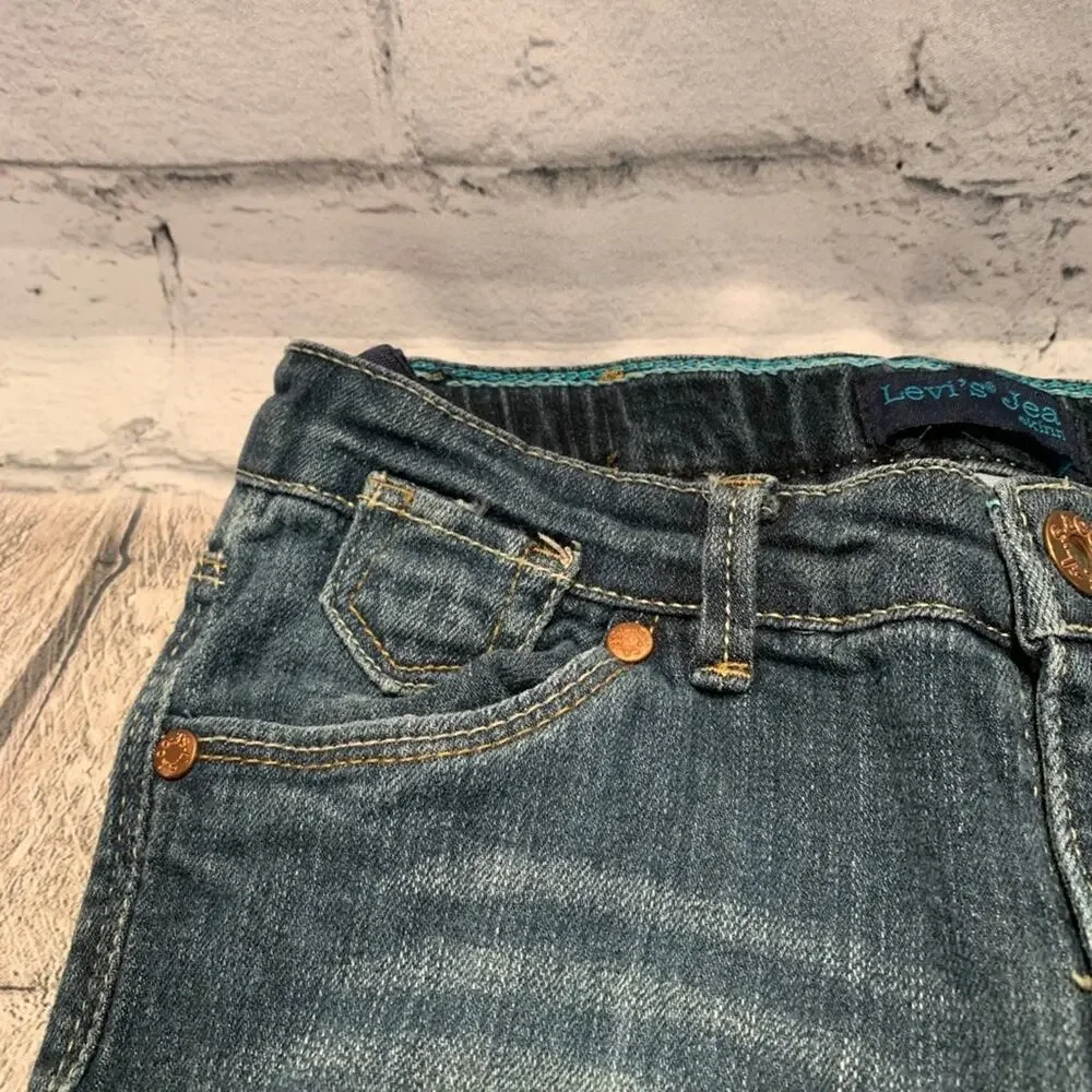 LEVI’S Girls Skinny Fit Jeans With Adjustable Waistband - Dark Wash / Size: 8R